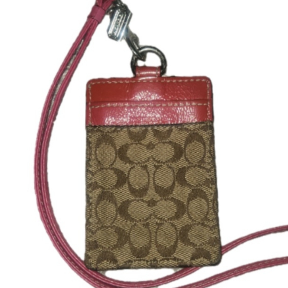 Coach Brown and Pink ID Holder